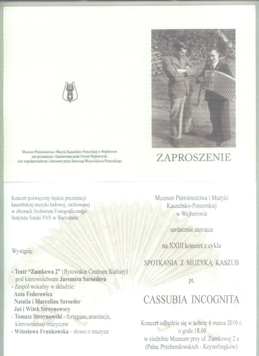 CASSUBIA INCOGNITA. Zaproszenie do Wejherowa